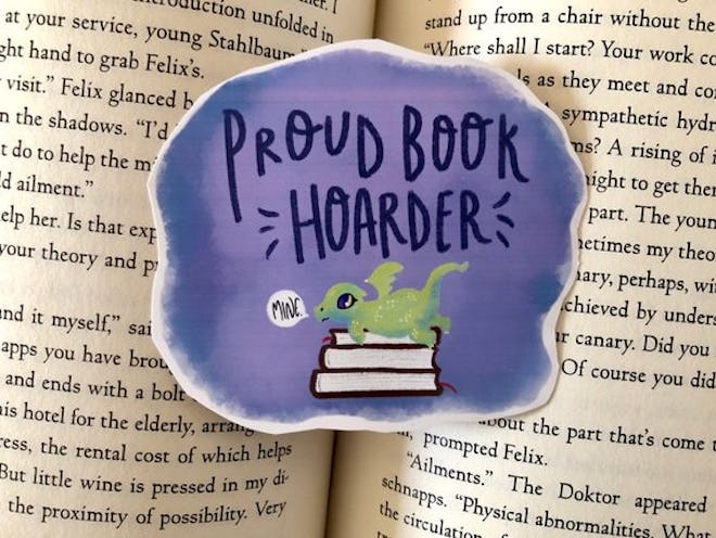 Proud Book Hoarder Sticker / Cute Sticker / Dragon Sticker / Book lover / Die Cut Stickers / Vinyl S...