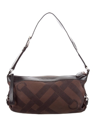 Leather-Trimmed Shoulder Bag