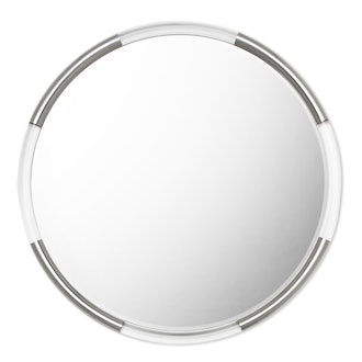 Acrylic and Nickel Round Wall Mirror