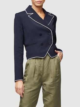 Piped Cropped Blazer