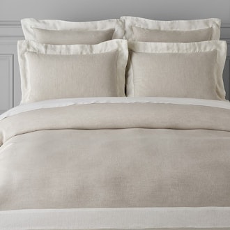 Chambers Italian Flax Washed Linen Border Duvet Cover