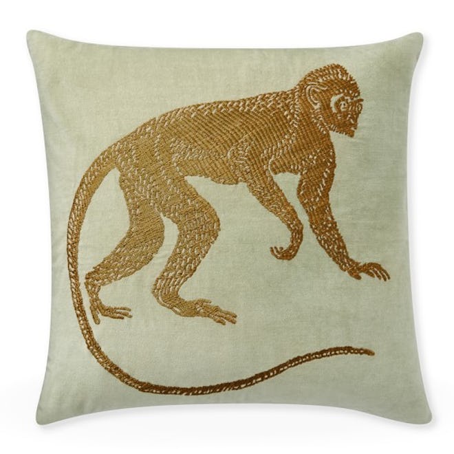Monkey Zardozi Pillow Cover