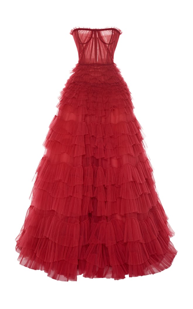 J. Mendel Tiered Ruffle Gown