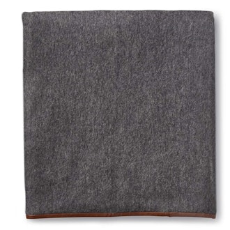 Cashmere Throw with Leather Binding