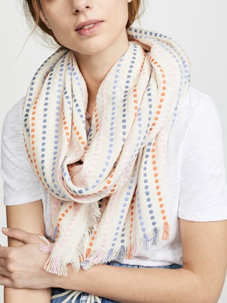 Woven Thread Stripe Scarf