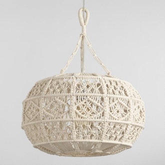 Ivory Macrame Sphere Pendant Lamp