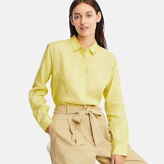 Women Premium Linen Long-Sleeve Shirt 