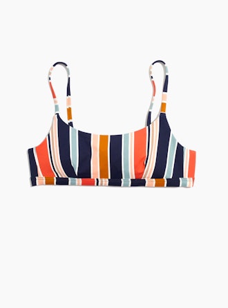 Madewell Second Wave Sport Bikini Top in Towel Stripe