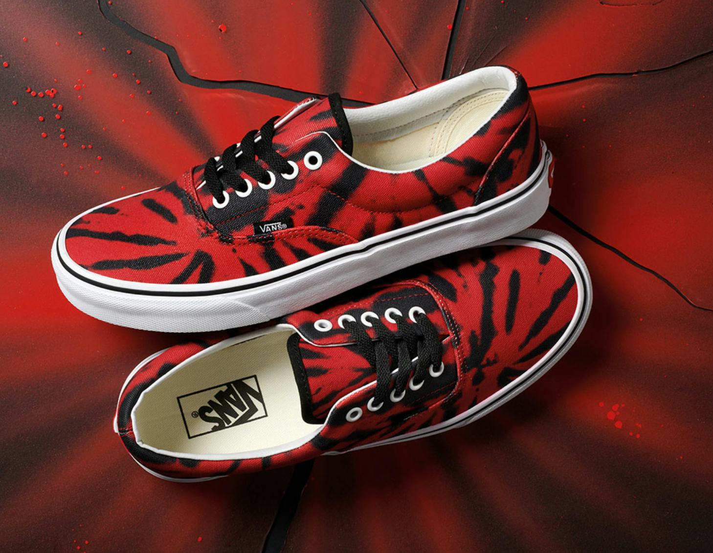 vans red tie dye