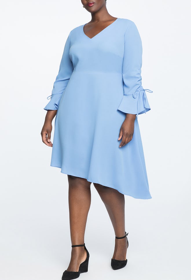 Gathered Sleeve Flounce Dress