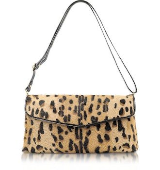 Calfhair Leopard Print Shoulder Bag