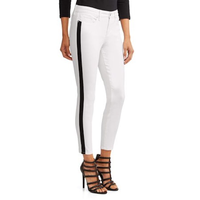 Sofía Skinny Side Stripe Mid Rise Ankle Jean