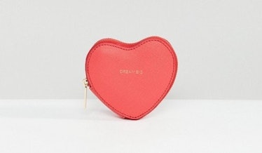 Estella Bartlett Coral 'Dream Big' Heart Shaped Coin Purse