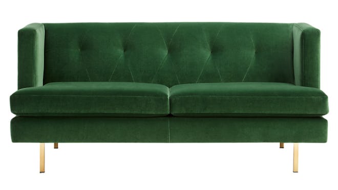 Avec Emerald Green Apartment Sofa With Brass Legs