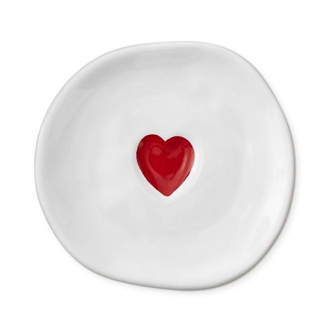 Valentine's Day Red Heart Salad Plates, Set of 4