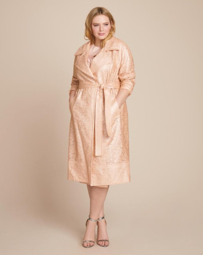 YIGAL AZROUËL Laminated Lace Trenchcoat