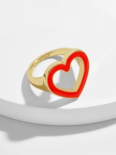 Ambre Heart Statement Ring in Red