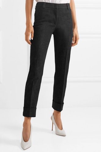 Cropped Mid-Rise Straight-Leg Jeans
