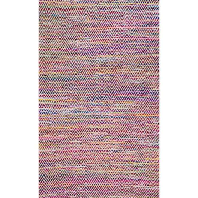 Hussain Hand Woven Cotton Magenta Area Rug