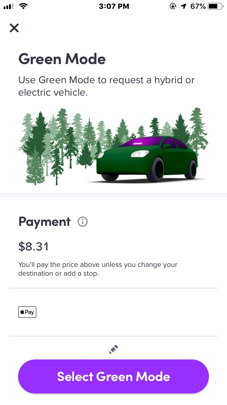 How Does Lyft Green Mode Work? The New App Option Lets You Ride With