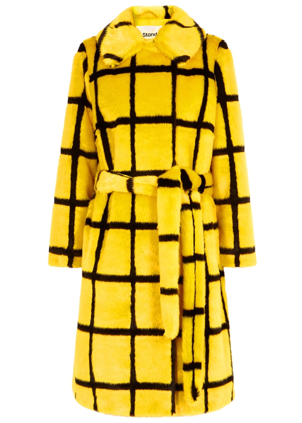 toni faux fur leopard long coat