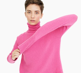 Turtleneck Sweater With Side Slits in Supersoft Yarn