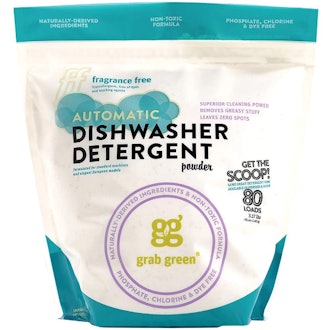 Grab Green Natural Automatic Dishwashing Detergent Powder, Fragrance-Free, 80 Loads