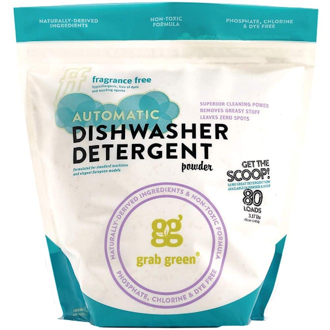 Grab Green Natural Automatic Dishwashing Detergent Powder, Fragrance-Free, 80 Loads