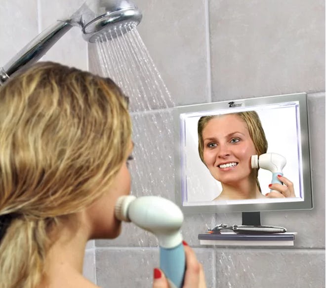 ToiletTree Products LED Fogless Shower Mirror with Squeegee