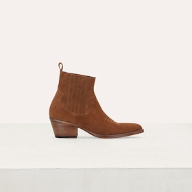 Suede Booties With Western-Style Cutouts