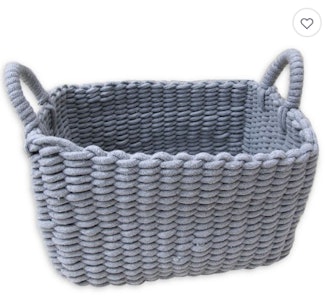 Bee & Willow Home Rectangular Woven Cotton Storage Basket in Grey