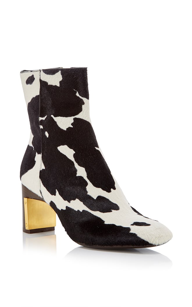 Cow Print Ankle Boot