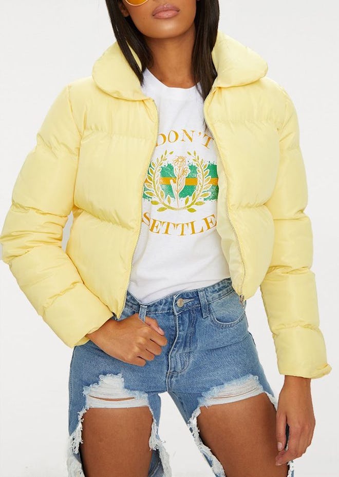 Lemon Cropped Puffer Jacket