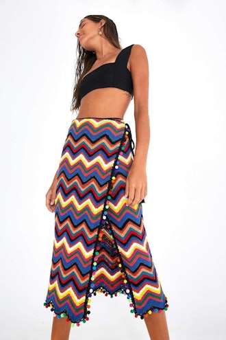 Zigzag Crochet Wrap Skirt
