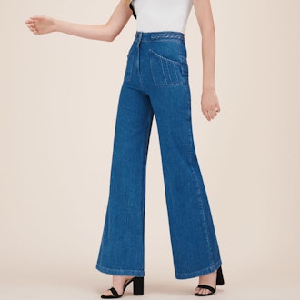 Wide-leg Jeans with Woven Detail 