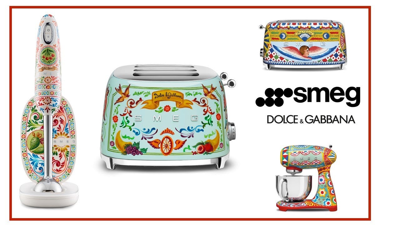 smeg collaboration with dolce and gabbana