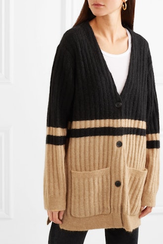 Congoe Striped Knitted Cardigan