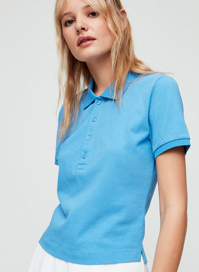 blue polo outfit girl