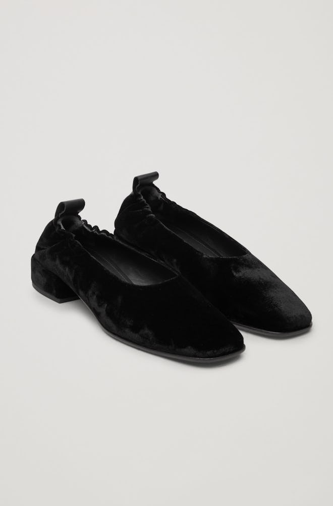 Elastic Velvet Ballerina Shoes