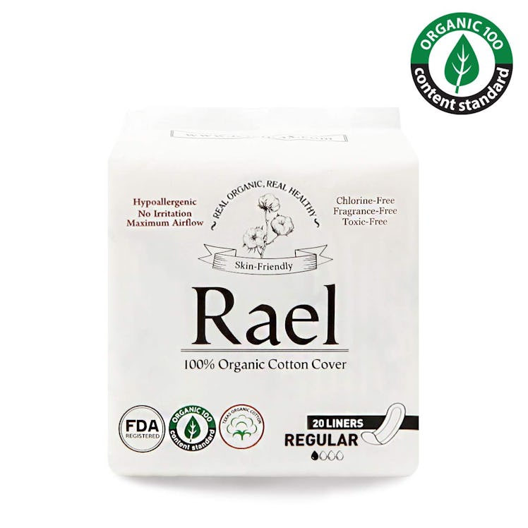 Rael Certified Organic Cotton Panty Liners, 20 Count (2 Pack)