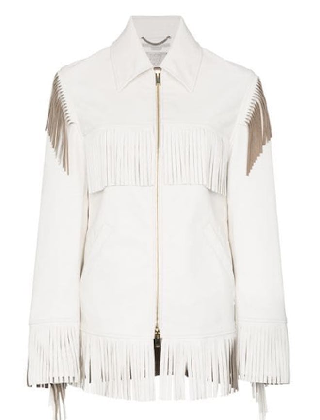 Faux Leather Fringed Jacket