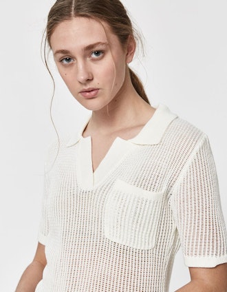 Jeannie Open Knit Polo