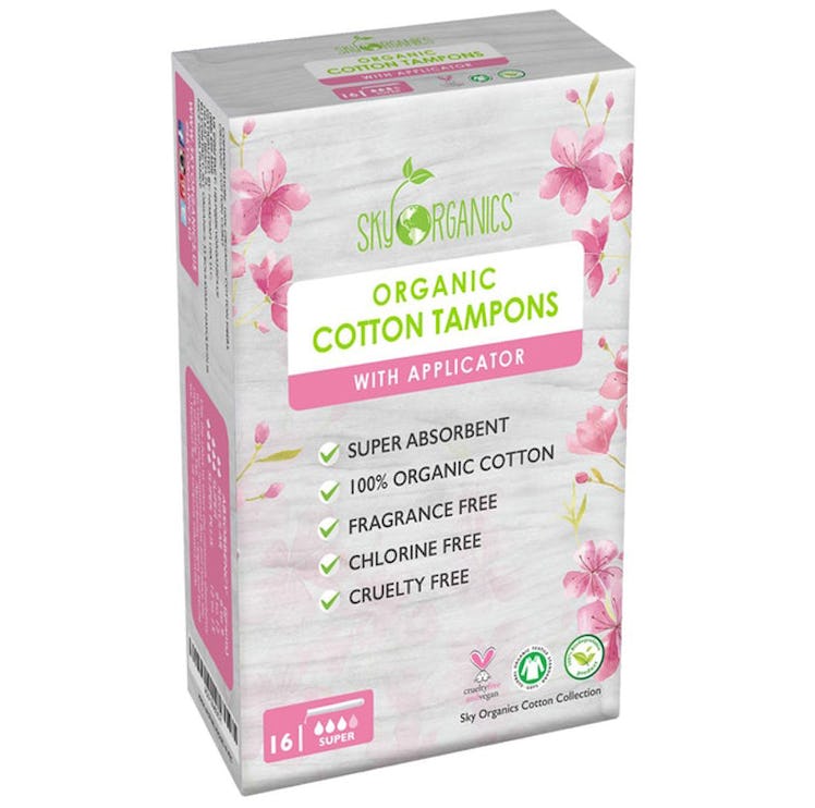 Sky Organics Cotton Super Tampons With Biodegradable Applicators (16 Count)