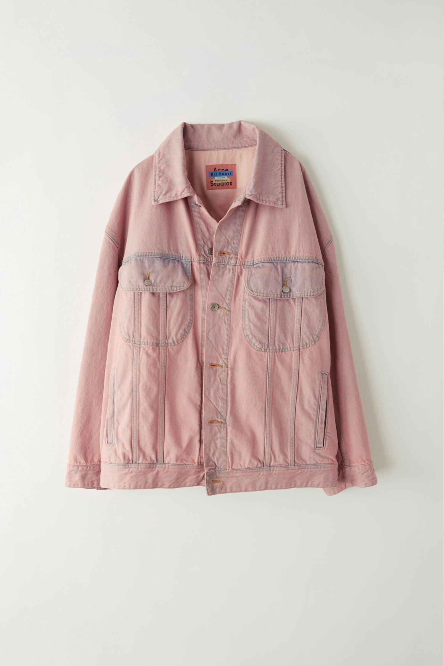 Acne studious 新品 pink denim jacket Hot acne studios pink denim jacket 2026
