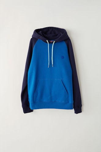 Two-tone hooded sweatshirt ocean blue