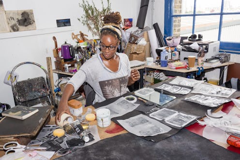 Artist Adelaide Damoah, diagnosed with endometriosis in her atelier.