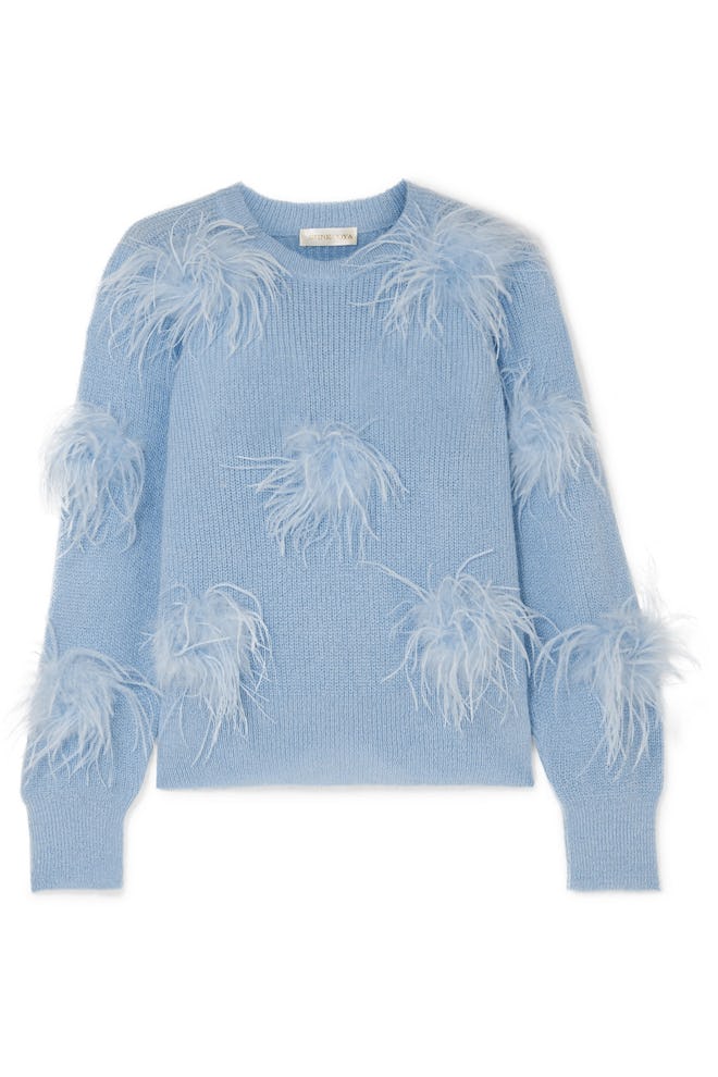 Candice Feather-Embellished Sweater