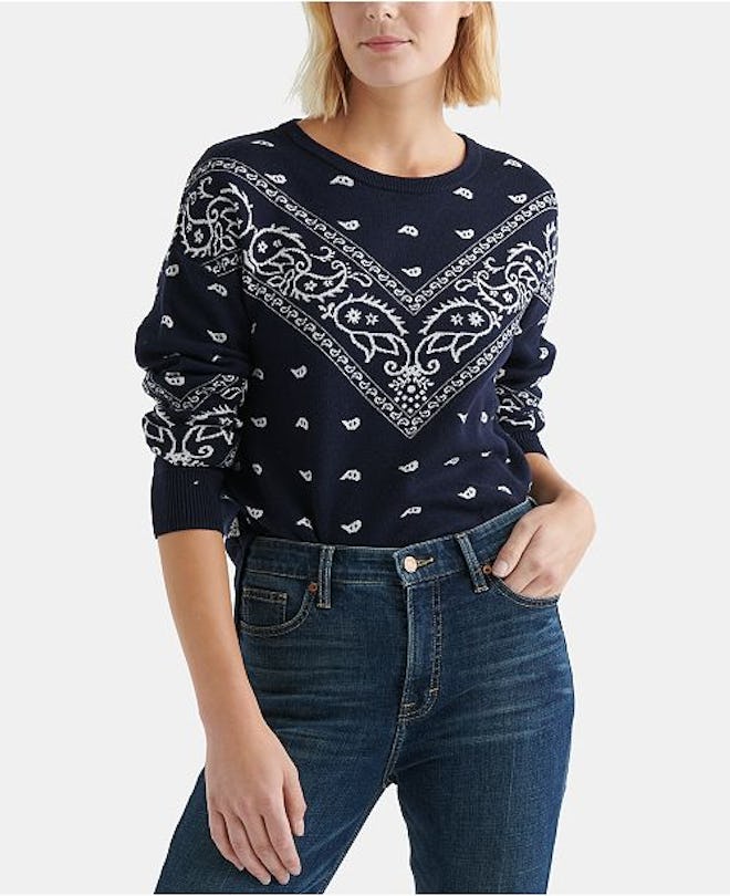 Bandana-Print Sweater