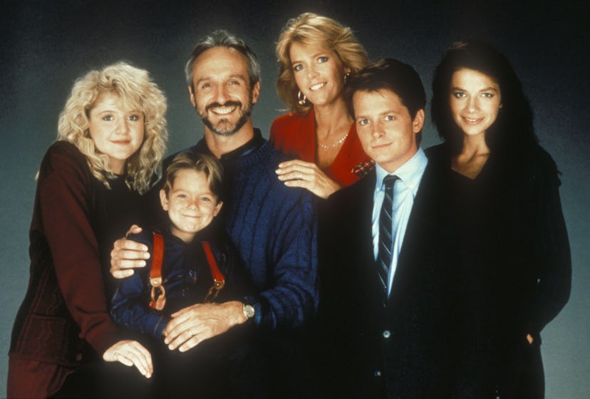 A portrait of all actors from the Family Ties series