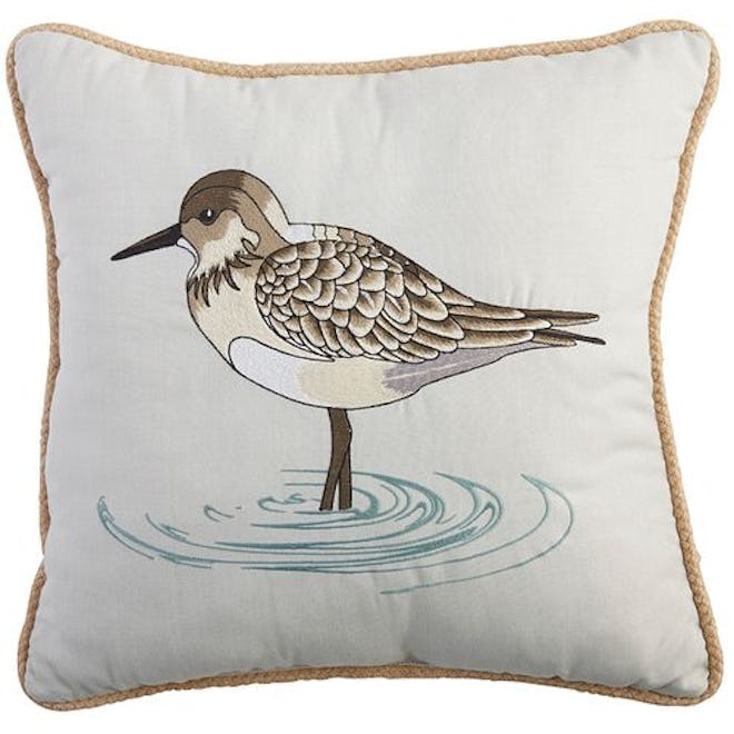 Sandpiper Embroidered Pillow